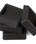 Non Slip Rubber Furniture Caster Cups Three Inch By Three Inch Square Black Floor Protectors for bed sofa couch chair 4 pack