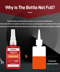 Front view of VIKAGU VG272 orange threadlocker bottle with applicator cap and small bolt beside