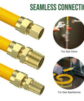 Heavy Duty 48 Inch Flexible Gas Line With Connectors For Stoves Dryers And Water Heaters Fits Most LG GE And Samsung Ranges Built To Last