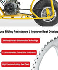 60 Tooth Rear Drive Sprocket For 35 Chain with heat dissipation design on electric mini bike frame