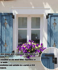 Heavy Duty Steel Blind Shutter Hinges 8 Pack With S Holdback Hook 1-1/16 Inch on blue wood shutters with flower pot