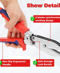 Five Blade Hand Crimper For Gutter And Sheet Metal with ergonomic handle displayed in hand, highlighting five-blade feature.
