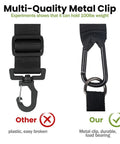 Comparison of plastic and metal clasps on Heavy Duty Trimmer Strap Harness For Weed Eater With Upgraded Elastic Part And Metal Clasp
