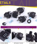 Thermal Circuit Breaker Kit With Quick Connect Terminals And Waterproof Button Caps 30Pcs 5 Sizes Displayed With Accessories