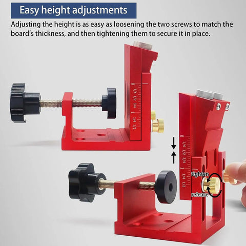 Heavy Duty Pocket Hole Jig Kit With Dual Scale Sliders And Precision 15 Degree Angle For Knockout Cabinet Joints and adjustments