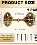 Heavy Duty Brass Hook And Eye Latch For Outdoor Gates And Barn Doors Built Like A Tank With An Antique Bronze Coating, size 2.75 inches.