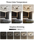 Plug-in ceiling fans with lights and remote,low profile 3 colors Dimming showcasing three color temperatures and stepless dimming.