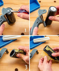 Go-To 5 Inch Wood Glue Roller With Thermoplastic Rubber Roller Silicone Rest And ABS Handle Detachable Glue Applicator assembly steps.