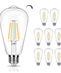 16 Pack Vintage LED Edison Bulbs 40W Equivalent Dimmable 4W Filament Bulbs 2200K Amber White ST19 E26 For Ceiling Light Fixtures