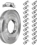 32.8 Ft 304 Stainless Steel Hose Clamp Kit With 20 Heavy Duty Fasteners For Adjustable Perforated Strapping