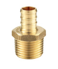 Pack Of 4 Pex 3/4 Inch To 3/4 Inch Male NPT Brass Crimp Fittings Adapter For Pex Tubing closeup showing thread details