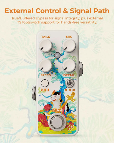 Front view of South Zoo Dope Voice Synth Pedal For Triple Voice Polyphonic Guitar Synthesis With Invert Pitch Follow Freeze Textures Lo-Fi Glitch And Wild Experimental Animal Sound Effects Shifter, showing control knobs and colorful design.