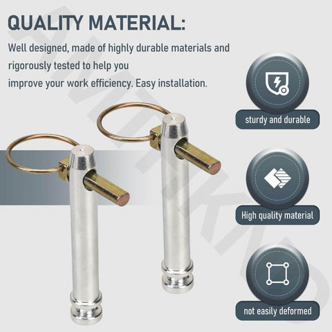 8 Pack S07070200 Beefed Up Top Link Pin Hitch Accessories Kit For Category 1 Tractors with metal pins and rings