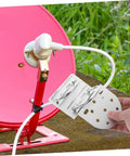 Beefy Iron Antenna Pole Mount Clamp With U Bolts For Wall Or Roof Mounting Heavy Duty Metal Pipe Bracket in use on rooftop satellite