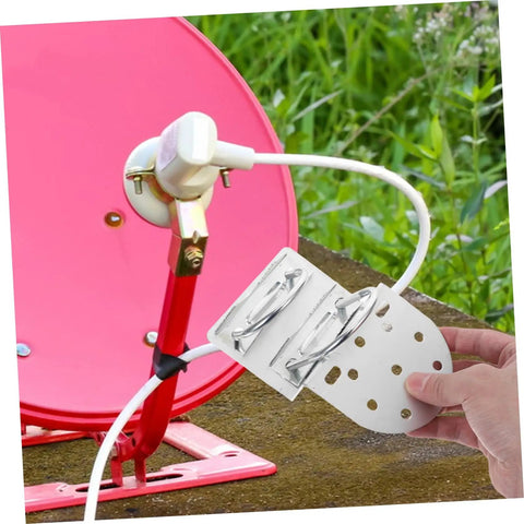 Beefy Iron Antenna Pole Mount Clamp With U Bolts For Wall Or Roof Mounting Heavy Duty Metal Pipe Bracket in use on rooftop satellite