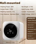 Totally Vibe With This Tiny Laundry Beast Wall Mount Washer And Dryer Combo Slim Profile with touchscreen controls and stainless steel drum.