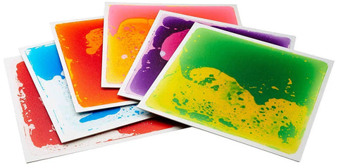 12 Inch Multi Colored Liquid Tiles 6 Pack For Playrooms And Classrooms Interactive Gel Floor Tiles That Move With Every Step