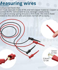 5 Pack Double Ended Mini Grabber Test Leads With 1M Length And 10A Heavy Duty Hook Clips shown in red and black wires