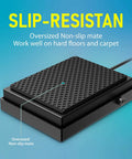 Compact All Metal Sustain Pedal For Keyboards Digital Pianos Synthesizers Tone Modules And Drum Machines With Quarter Inch Jack shown from top with non-slip base