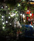 60Ft Low Voltage Cool White Outdoor LED String Lights With 20 Hanging Sockets Waterproof Festoon Lighting in garden setting