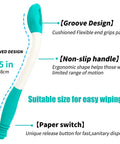 Long Reach Comfort Toilet Wiping Aid For Limited Mobility Easy Self Assist Tool with ergonomic 15-inch grip, groove design