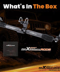 maXpeedingRods dual steering stabilizer for Jeep Wrangler JK/JKU, gray metal bar with mounting brackets and rubber boots