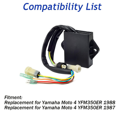 CDI Box Replacement For Yamaha Moto 4 YFM350ER 1987 1988 Ignition Control Module 1YW-85540-20-00 with wires shown