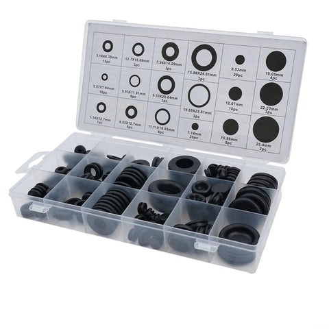 125 Piece Rubber Grommets Kit With Open And Closed Grommets And Storage Case For Cable And Wiring Projects, Automotive And Marine Electrical, DIY Home Improvement Gear For Quick, Clean Wire Runs. Assorted sizes in storage case