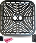 Straight Up Premium Air Fryer Grill Plate For Cosori 6 8 Quart Cookers Boasts Hecka Smooth Nonstick Surface, 9.3 inch crisper.