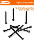 M5 Hex Socket Head Cap Screws Set Heavy Duty 60 65 70 75 80mm Fully Threaded 12.9 Grade Alloy Steel Black Oxide Finish Allen Drive Metric Machine Screws Assortment Kit 25Pcs High Strength Industrial Grade, with screws displayed on white background.