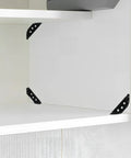 Stainless Steel Shelf Brackets With Mounting Screws Heavy Duty Corner Braces installed in a white cabinet