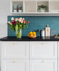 Premium Brushed Gold Cabinet Handles Zinc Alloy Drawer Pulls Modern Arched Kitchen Hardware Single Hole Five Pack on cabinets.