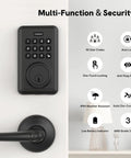 Electronic Keypad Deadbolt For Beefing Up Your Home Security With 50 User Codes And Anti-Peep, displayed on a white door