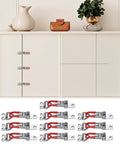 Heavy Duty Toggle Latch Set For Cabinets Doors Boxes Drawers And More 10 Piece Woodworking Hardware Kit in use on white cabinet