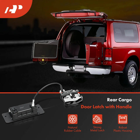 Tail Back Left Door Latch Lock Actuator For Ford Excursion 2000 2005 SUV With Handle Cable Latch 4C3Z78431A03AB installed on rear cargo door