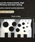 Durable Stainless Steel Screw Size Chart Caliper Thread Gauge Ruler for precise distance and thread measurement, M12 focus.