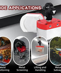 DTLHCNCT 180 lb ON/OFF magnetic welding holder; red top, white body, switch magnet for welding, lifting, screening