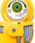 Close-up of Spring Balancer 33-49 Lbs Tool Balancer with adjustable retractable holder, showing tension adjustment knob and weight range.