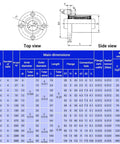 Diagram of Buttery Smooth LMF13UU Round Flange Linear Ball Bearings dimensions, showing side and top views with measurements.