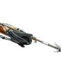 Close-up of Mahogany Wood 32 Inch Speargun Kit For Spearfishing With 5 16 Inch Stainless Steel Shaft Two 9 16 Inch Rubber Slings