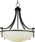 Vitalian 32 Inch Pendant Light In Rubbed Oil Bronze Finish With Wide Dish Glass Shade, sleek modern design, hanging fixture view