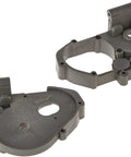 Left And Right Gearbox Halves With Idler Shaft For Rustler RC Car Hop Up Upgrade Durable Grey Plastic Replacement Parts Ready To Bolt On And Restore Smooth Shifting And Power shown in grey plastic