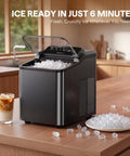 Sweet Crunchy Nugget Ice Maker For Countertop Whips Up Thirty Five Pounds Soft Chewable Pellet Ice Daily with ice in view.