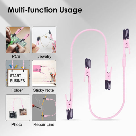 2 Pack Soldering Helping Hands Clamps with Flexible Gooseneck Arms and Dual Alligator Clips for multi-function usage
