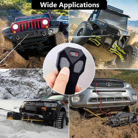 12V Wireless Winch Remote Control Kit 2 Pack With Dual Transmitters Universal Five Wire System for trucks and ATVs