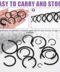 322 Piece Snap Ring Set Carbon Spring Steel And Manganese Round Wire C Clips Internal Snap Ring Kit display with hand