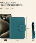 RFID Passport Holder Travel Wallet For Men And Women With Hidden AirTag Slot Genuine Leather Passport Cover Lake Blue