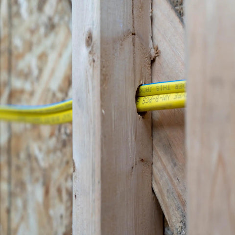 Simpull Solid Indoor 14/2 W/G NM-B Cable 15 Foot Coil installed in wooden frame for dry indoor residential wiring