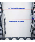 Heavy Duty 5U Rack Converter Adapter Fits 23 Inch To 19 Inch Server Cabinet Rack Mount shows conversion rails in steel frame.