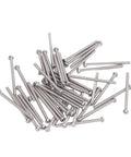 50 Pack M3 Stainless Steel Slotted Cheese Head Screws scattered on white background, perfect for DIY projects and machine repairs.